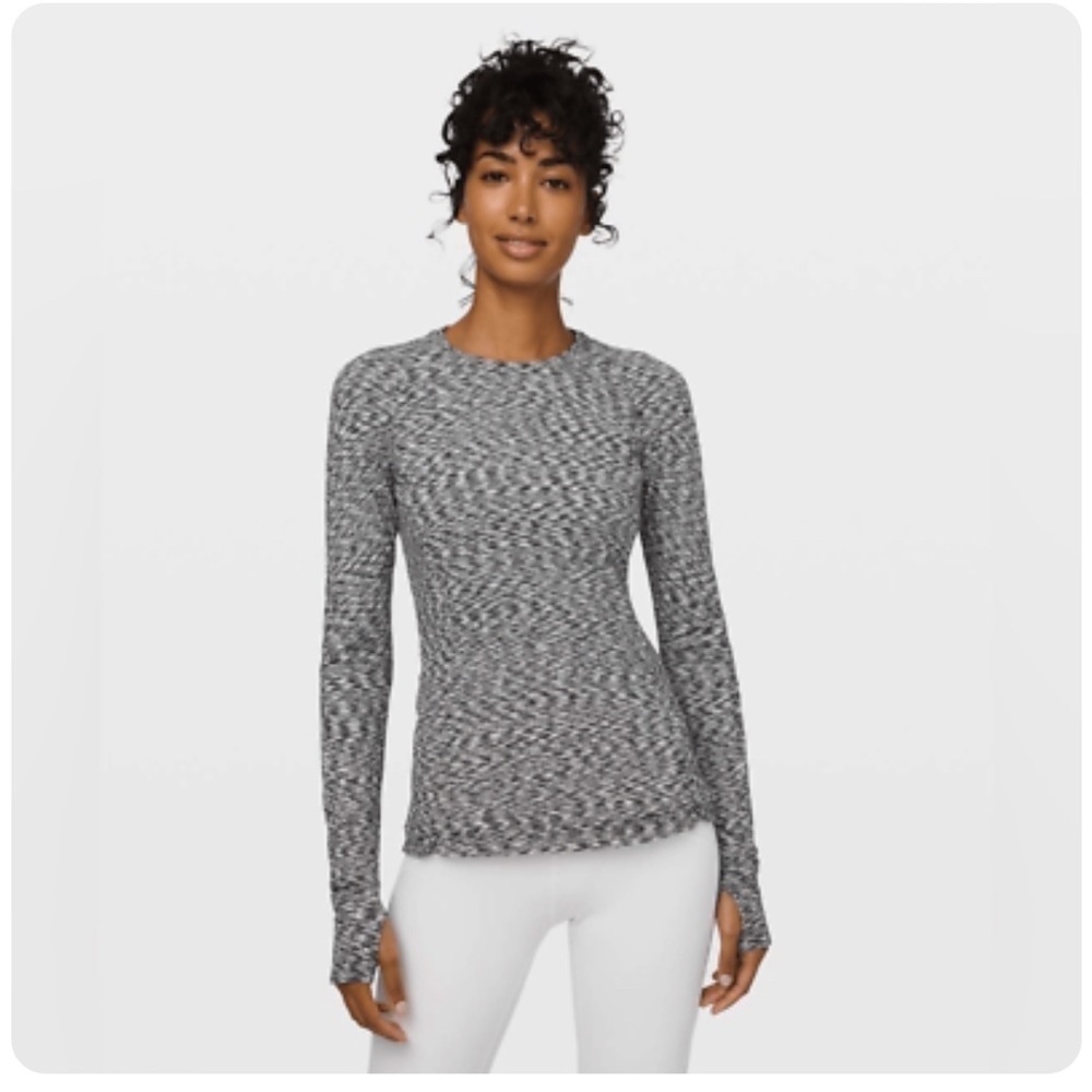 Lululemon 🍋 Runderful Long Sleeve Spaced Put Space Dye Black 6 - Picture 2 of 12